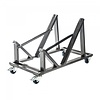 HorecaTraders Chariot de transport Tabouret de bar Kasar | 25 pièces | Coup de marteau | 108 x 54 x 70 cm