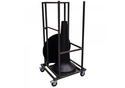  HorecaTraders Chariot de transport Vase | 10 pièces | Coup de marteau | 84 x 79 x 173 cm 