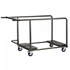 HorecaTraders Chariot de transport Table pliante Ronde | 8 pièces | Coup de marteau | 125 x 78 x 98 cm