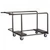 HorecaTraders Transport trolley Folding table Round | 8 pieces | Hammer blow | 125x78x98cm