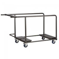 Chariot de transport Table pliante Ronde | 8 pièces | Coup de marteau | 125 x 78 x 98 cm