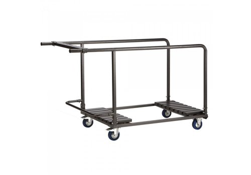  HorecaTraders Transport trolley Folding table Round | 8 pieces | Hammer blow | 125x78x98cm 