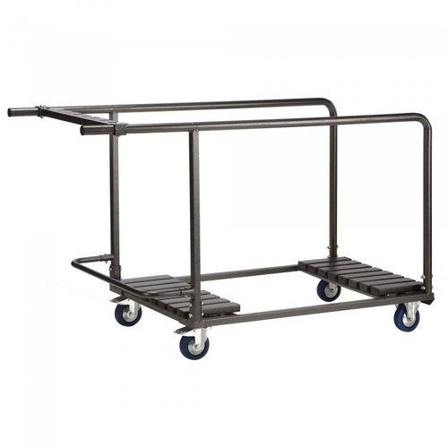  HorecaTraders Transport trolley Folding table Round | 8 pieces | Hammer blow | 125x78x98cm 