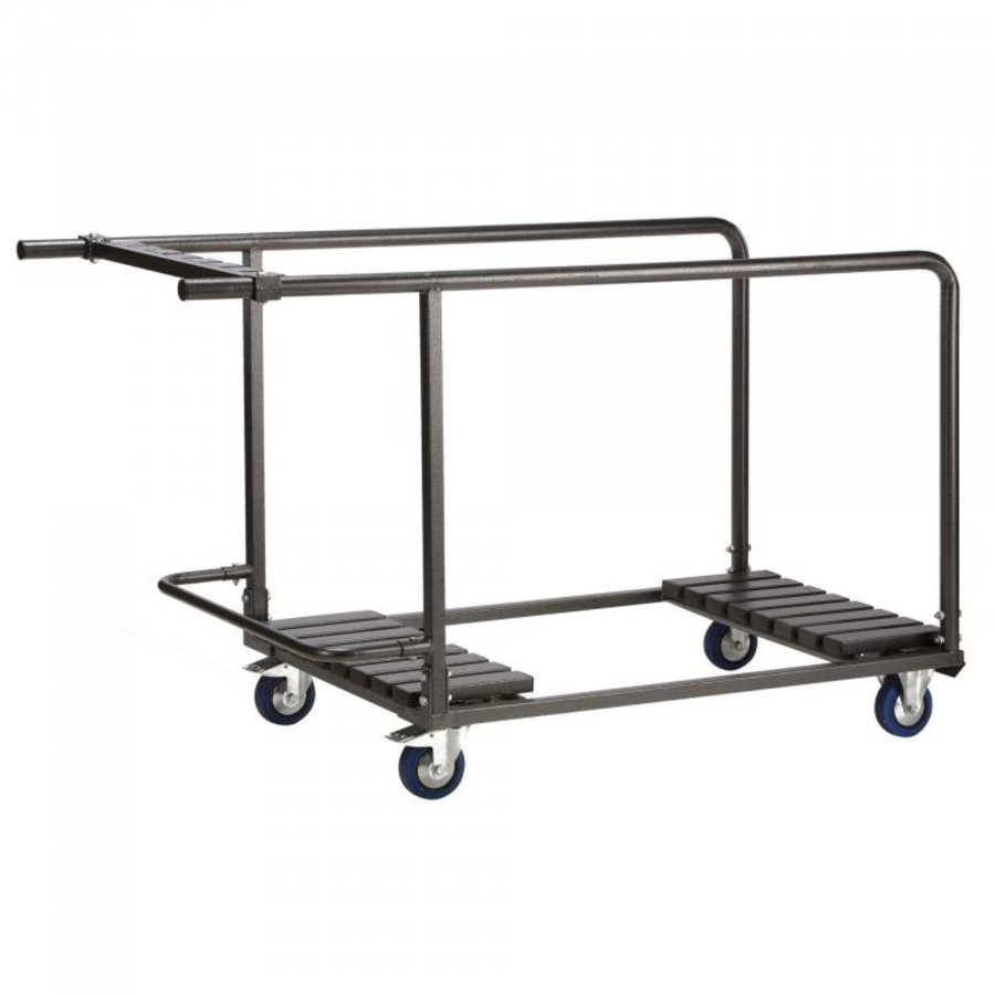 Chariot de transport Table pliante Ronde | 8 pièces | Coup de marteau | 125 x 78 x 98 cm