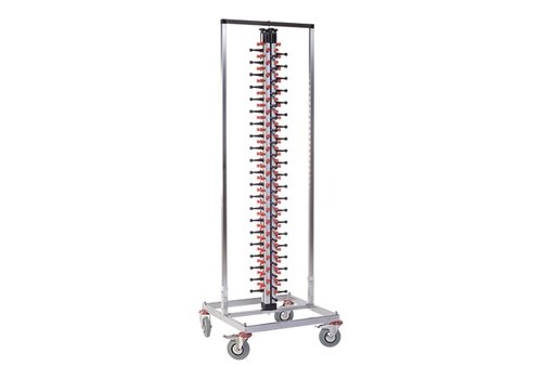  HorecaTraders Plate rack | 84 plates | Mobile | 187 x 60 x 60 cm 