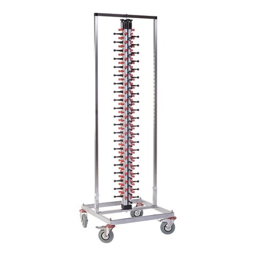  HorecaTraders Plate rack | 84 plates | Mobile | 187 x 60 x 60 cm 
