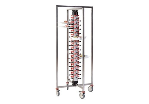  HorecaTraders Égouttoir à assiettes | 60 assiettes | Pliable | Mobile | 149 x 48 x 48 cm 