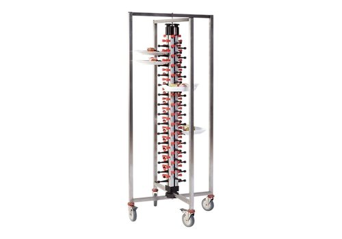  HorecaTraders Plate rack | 60 Plates | Collapsible | Mobile | 149x48x48cm 