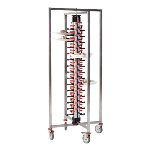  HorecaTraders Plate rack | 60 plates | Foldable | Mobile | 149 x 48 x 48 cm 