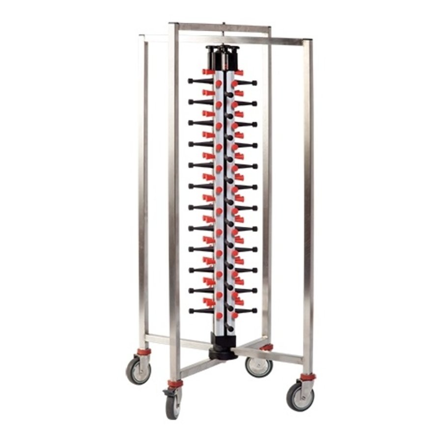 Plate rack | 48 plates | Foldable | Mobile | 127 x 48 x 48 cm