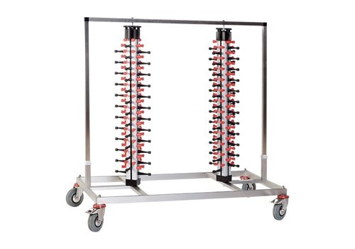  HorecaTraders Plate Rack Double | 96 Plates | Mobile | 144x120x60cm 