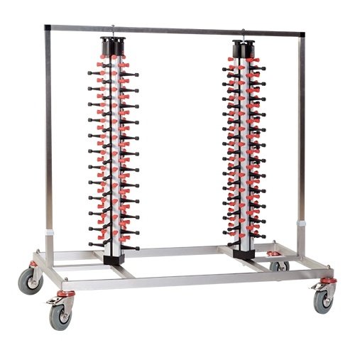  HorecaTraders Plate Rack Double | 96 Plates | Mobile | 144x120x60cm 