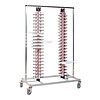 HorecaTraders Plate rack Double | 186 Plates | Mobile | 186 x 120 x 60 cm