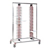 HorecaTraders Plate Rack Double | 186 Plates | Mobile | 186x120x60cm