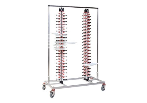  HorecaTraders Plate Rack Double | 186 Plates | Mobile | 186x120x60cm 