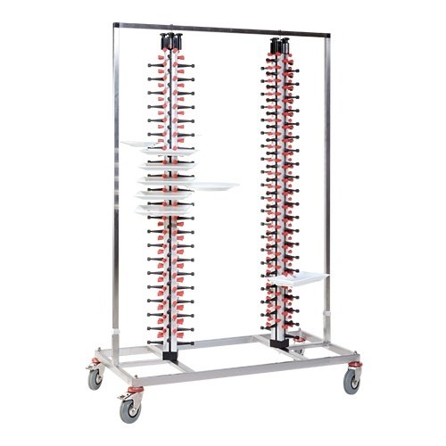  HorecaTraders Plate Rack Double | 186 Plates | Mobile | 186x120x60cm 