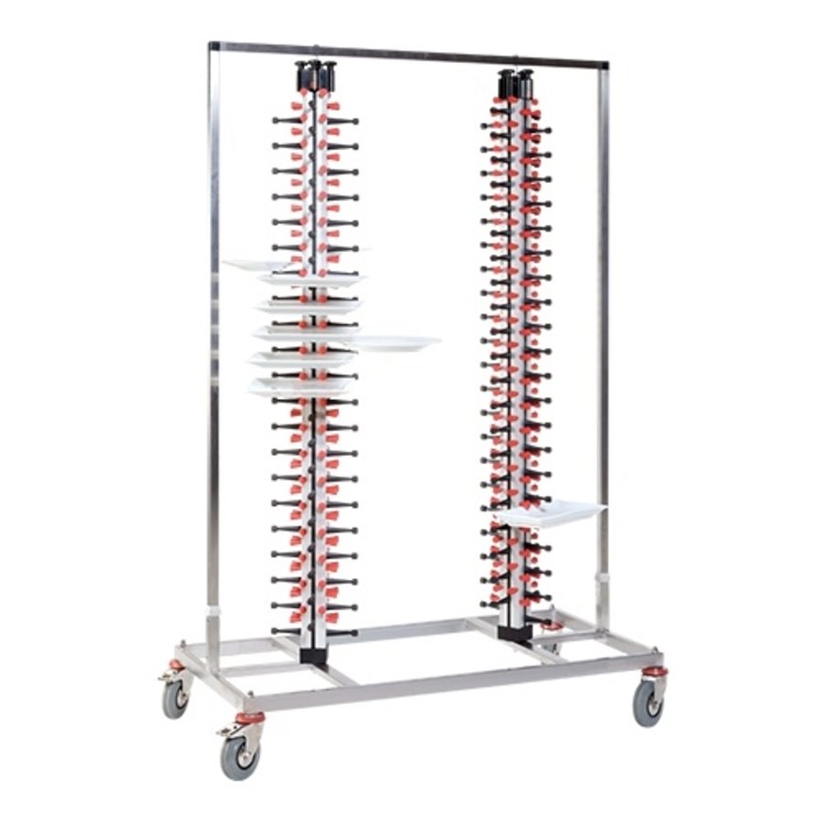 Plate Rack Double | 186 Plates | Mobile | 186x120x60cm