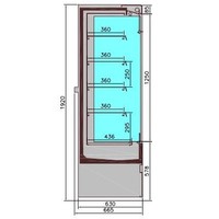 Refroidissement mural | acier inoxydable | DEL | Forcé | 230V | Noir | 665 x 1310 x 1920 mm