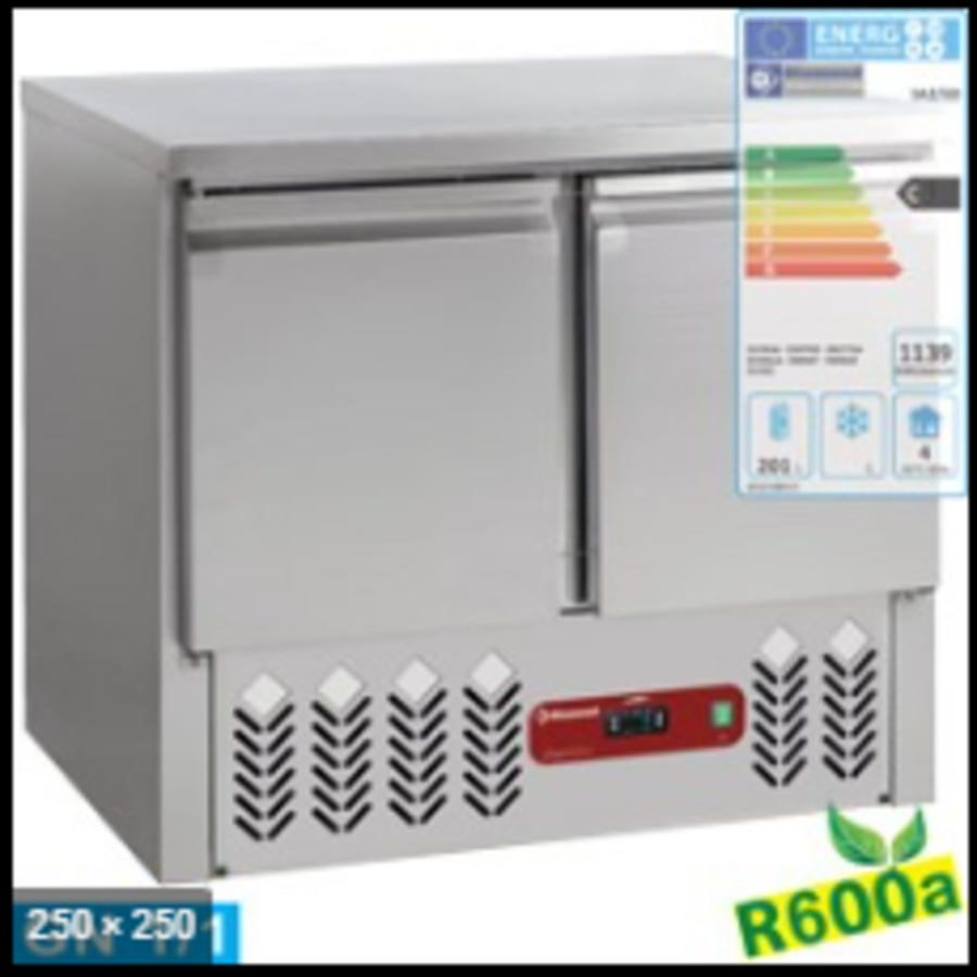 Cooling table | 2 doors | GN1/1 | 230V | 90 x 70 x 87/89 cm
