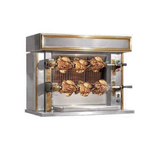  HorecaTraders Hähnchengrill 2 Spieße | Gas | 6 Hühner 