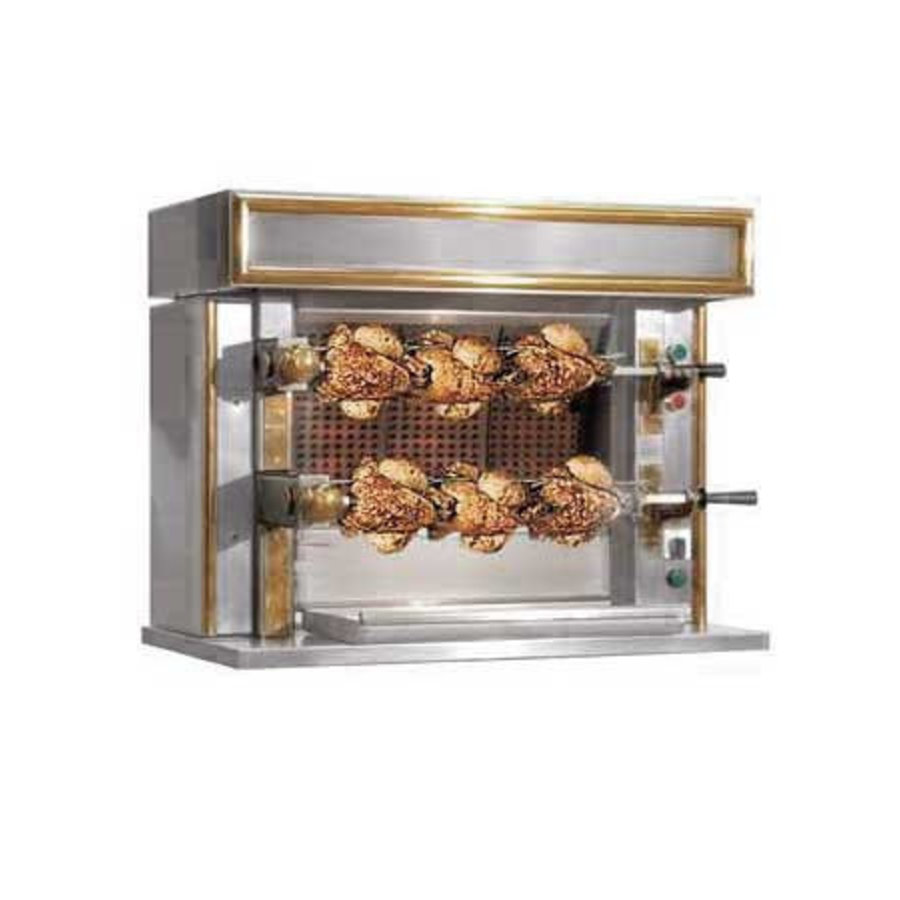 Grill à poulet 2 broches | Gaz | 6 poulets