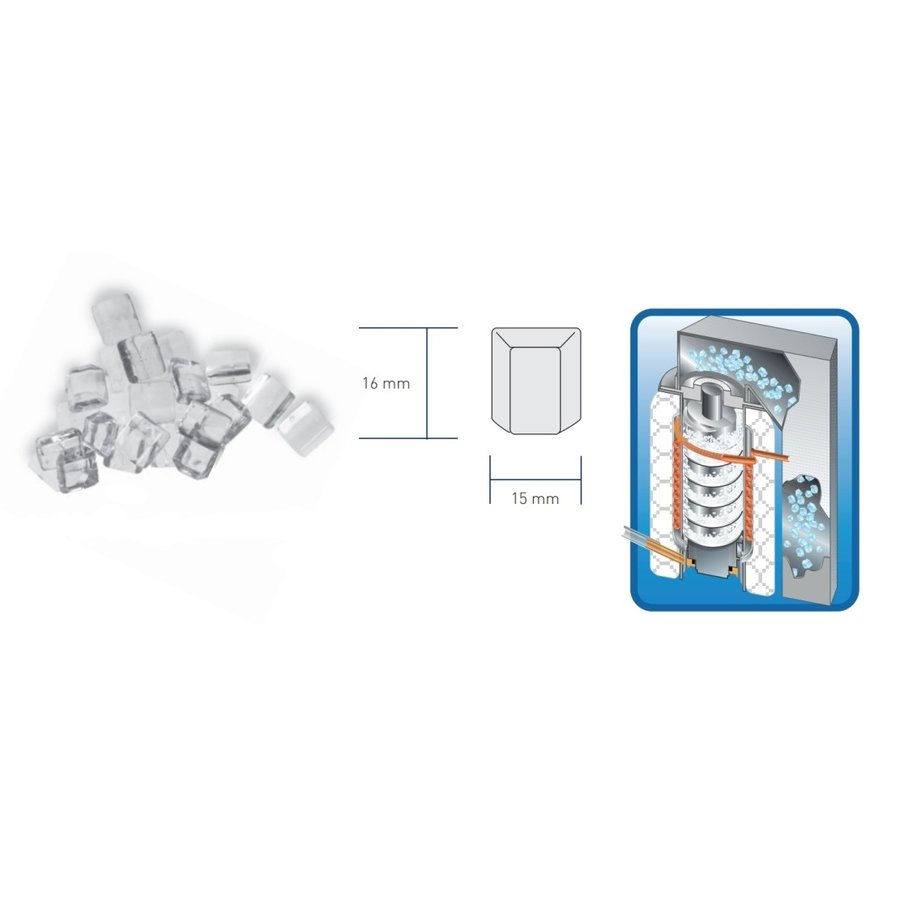 Machine à glace en flocons | Refroidi par eau | 85 kg/24 h | 629 x 529 x 791 mm