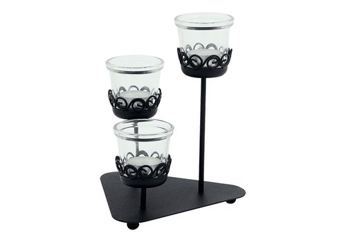  HorecaTraders Chandelier | Acier revêtu de poudre | Noir | 23 cm 