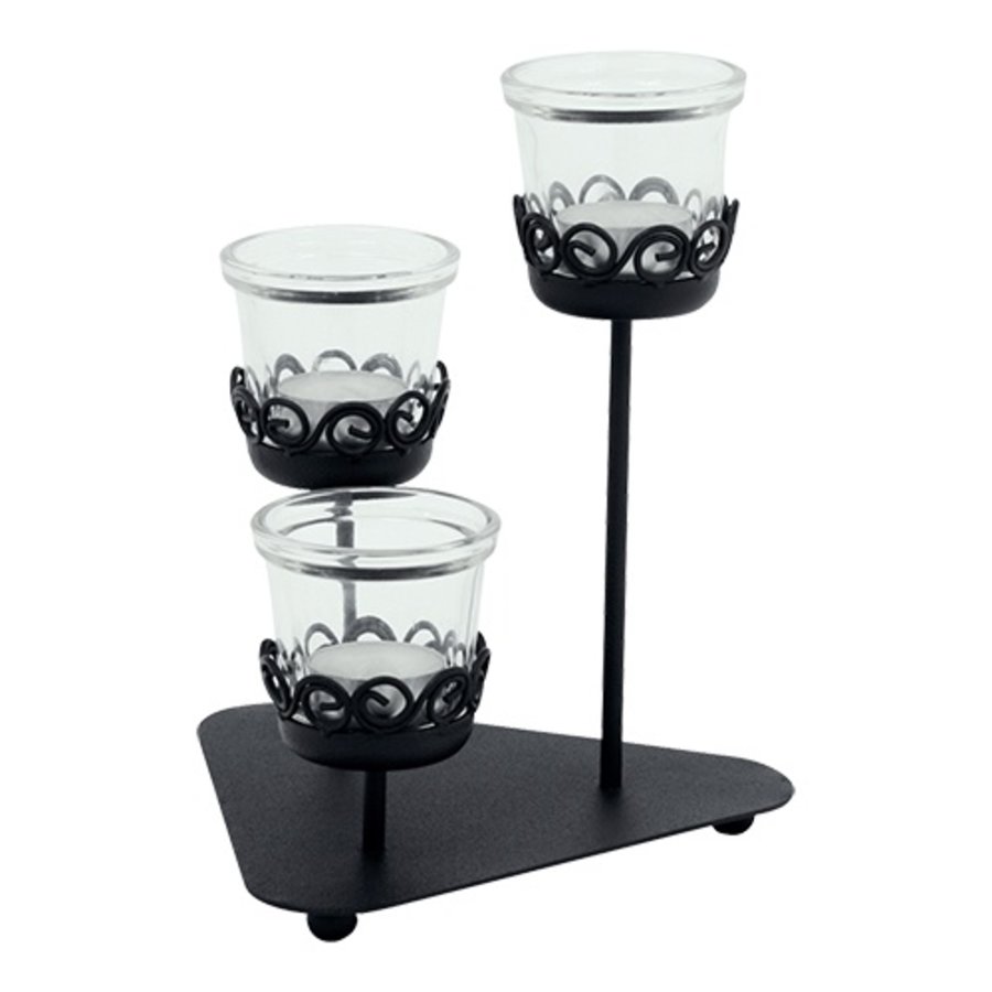 Chandelier | Acier revêtu de poudre | Noir | 23 cm