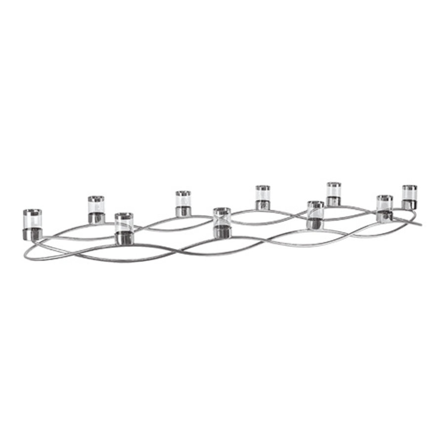 tij Wegenbouwproces Vegen HorecaTraders Kandelaar | RVS | 0.35KG | 10 kaarsen | 120cm - Horeca Traders