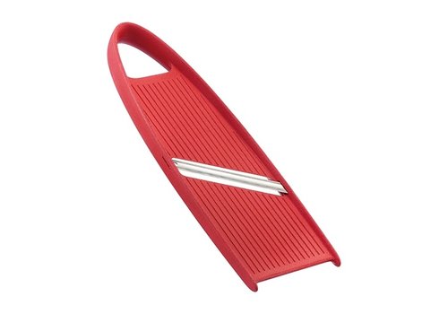  HorecaTraders Coupe-légumes | Plastique | acier inoxydable | Rouge | 7,4 x 23 x 1,1 cm 