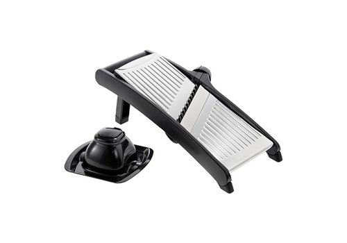  HorecaTraders Vegetable slicer | Stainless steel | Plastic | Mandolin | 37 x 17.5 x 18 cm 