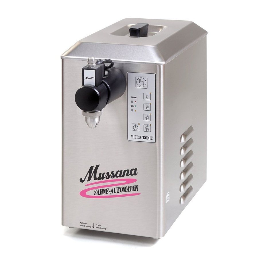 Machine à crème fouettée Mussana | Poney 2 litres | 230 x 440 x 390 mm