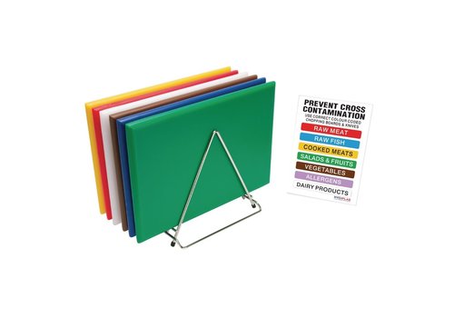  Hygiplas Schneidebrett-Set aus Kunststoff mit Ablage | 455 x 305 x 25 mm 