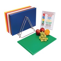 Plastic cutting board set with rack | 455 x 305 x 25mm