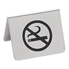 HorecaTraders Panneau d'interdiction de fumer | acier inoxydable | 4,3 x 5,3 x 5 cm