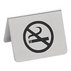 HorecaTraders Table sign no smoking | stainless steel | 4.3 x 5.3 x 5 cm