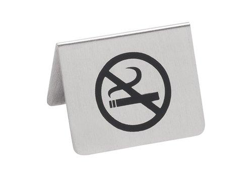  HorecaTraders Panneau d'interdiction de fumer | acier inoxydable | 4,3 x 5,3 x 5 cm 
