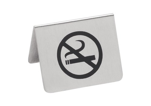  HorecaTraders Table sign no smoking | stainless steel | 4.3 x 5.3 x 5 cm 