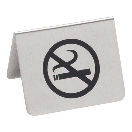  HorecaTraders Panneau d'interdiction de fumer | acier inoxydable | 4,3 x 5,3 x 5 cm 