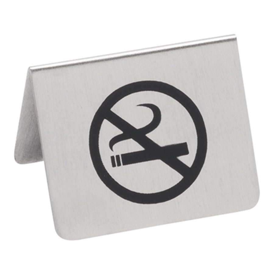 No smoking table sign | stainless steel | 4.3 x 5.3 x 5 cm