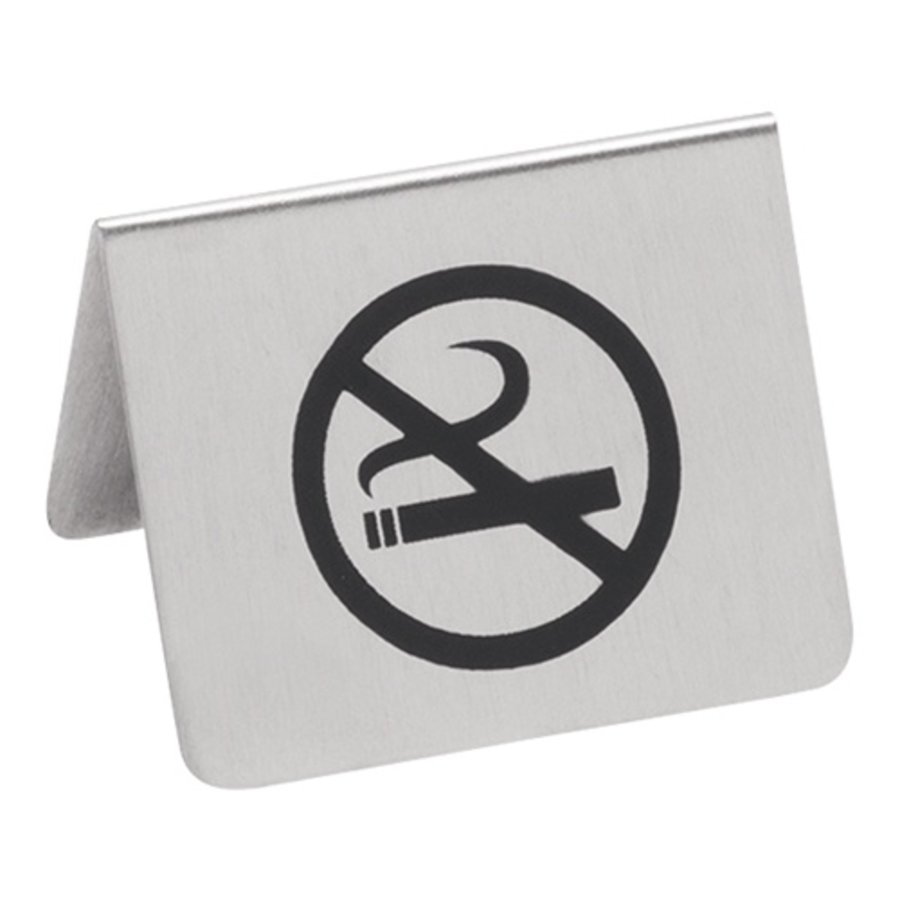 Table sign no smoking | stainless steel | 4.3 x 5.3 x 5 cm