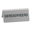 HorecaTraders Table sign RESERVED | stainless steel | 4.5 x 10 x 5.6 cm