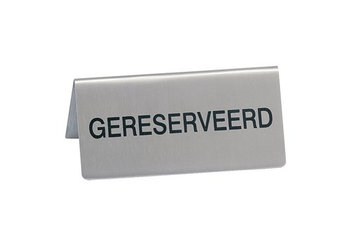  HorecaTraders Panneau de table RÉSERVÉ | acier inoxydable | 4,5 x 10 x 5,6 cm 