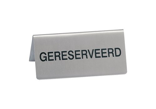  HorecaTraders Table sign RESERVED | stainless steel | 4.5 x 10 x 5.6 cm 