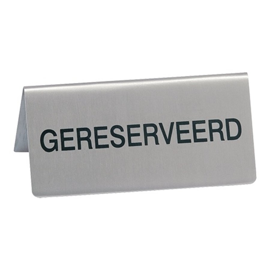 Table sign RESERVED | stainless steel | 4.5 x 10 x 5.6 cm