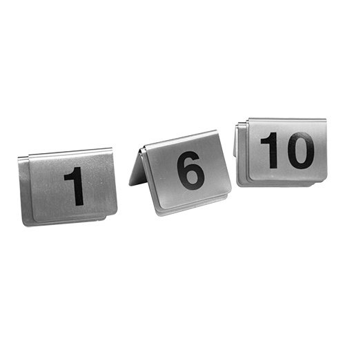  HorecaTraders Table sign number set | 01~10 | stainless steel 