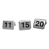HorecaTraders Table sign number set | 11~20 | stainless steel