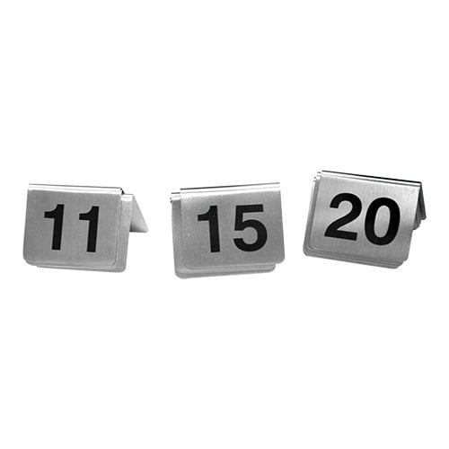  HorecaTraders Table sign number set | 11~20 | stainless steel 