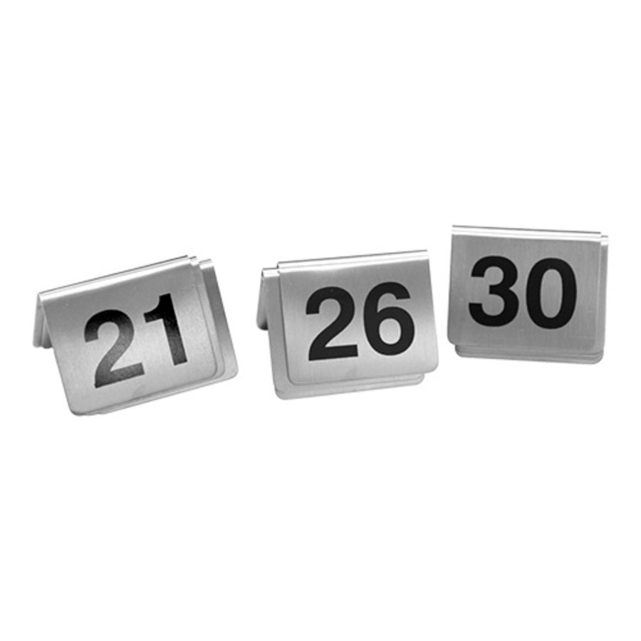 Tischnummernset | 21.–30. Uhr | Edelstahl