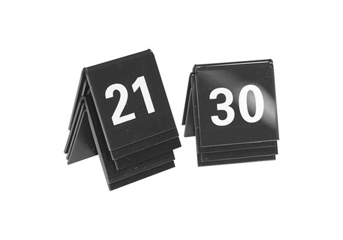  HorecaTraders Table sign number set | 21~30 | Plastic | Black 